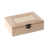 Lesena škatlica s 4 predelki Pentart 14 x 10 x 3,5 cm - in ogledalo v notranjosti