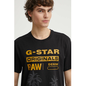 Pamucna majica G-Star Raw za muškarce, boja: crna, s tiskom, D24681-336