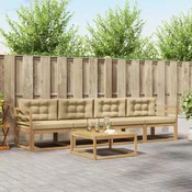 Set vanjskih sofa s jastukom 4 pcs Bijela i bež
