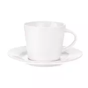 Orion Porcelanska skodelica - s podstavkom, bela, 180 ml
