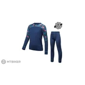 Sensor Merino Impress otroški komplet, deep blue/floral (150)