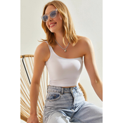 Bianco Lucci Womens One Shoulder Strap Crop Athlete