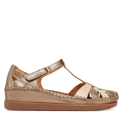 Pikolinos za ženske. W8K-0705CLC1 Usnjeni sandali s srebrnim zapenjanjem s kavljem in zanko Cadaqués (39), Silver, 3 do 5 cm, Velcro, P