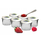 shumee Kozarec za marmelado z barvnim pokrovom, 6 kos, 235 ml