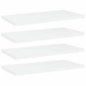 Police za knjige 4 kom bijele 40x20x1,5 cm konstruirano drvo