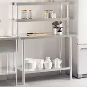 Vidaxl vidaXL Kuhinjska delovna miza s polico 110x55x150 cm nerjaveče jeklo