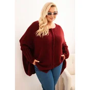 Kesi Włoski Womens Plus Size sweater with acrylic, loose fit and 3/4 sleeve fango