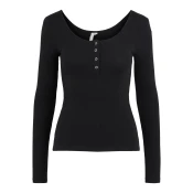 Pieces Ženska majica s kratkimi rokavi PCKITTE Slim Fit 17101437 Black (Velikost XXL)