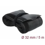 Delock Pleten Velcro plašč 5 m x 32 mm, črn