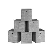Songmics Set 6 kosov shranjevalnih škatel 26x26x28 cm siva