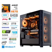 Računalnik MEGA TWR S11 R9-9950X/RTX5080/64GB-DDR5/4TB-4.0/1050W/Win11Home/črna RGB + Estetski napajalni kabli [Oranžna/Črna]