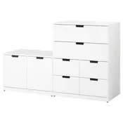 NORDLI Komoda s 8 fioka, bela, 160x99 cm