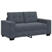 Vidaxl Dvosed temno siv 160x77x82 cm žamet