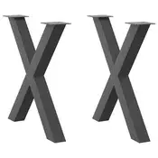 Vidaxl vidaXL Noge za jedilno mizo, 2 kosa, antracit, 80 x (72-73) cm, jeklo
