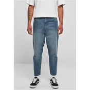 Mens Cropped Tapered Jeans Blue