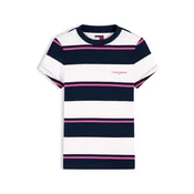 Tommy Jeans Majica mornarska / svetlo roza / bela
