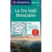 KOMPASS Wanderkarte 103 Le Tre Valli Bresciane 1:50.000