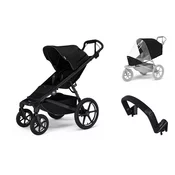 Mestni voziček Thule Urban Glide 4-wheel Black + Varnostni ročaj + Zaščita pred dežjem