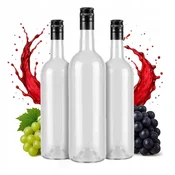 shumee 10X STEKLENICE ZA VINO 750 ml PROZORNE steklenice za vino in sok 0,75 l z navojnim zamaškom