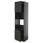 METOD Visoki element za ugradne uredaje, Crnosiva/Nickebo boja antracita, mat, 60x60x220 cm