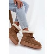 BIG STAR SHOES Suede Womens Snow Boots With Decorative Stitching Big Star