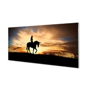 tulup.si Slika na akrilnem steklu Ženska na unicorn sončnem zahodu 120x60 cm 4 obešalnika