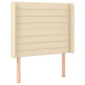 Vidaxl Vzglavje z ušesi krem 93x16x118/128 cm blago