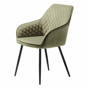 Kaki zelen žameten jedilni stol Milton – Unique Furniture