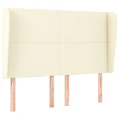 Vidaxl Vzglavje z ušesi krem 147x23x118/128 cm umetno usnje