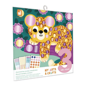 Janod My arts&crafts Mini Bleščeče okrogle nalepke Tiger in prijatelji od 3 let