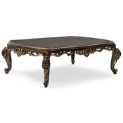 Casa Padrino luxury baroque coffee table gray/brown/gold - Handmade solid wood living room table in baroque style - Living room furniture in baroque style - Baroque furniture