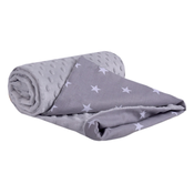 Medi Partners Blanket 75x100 cotton + minky – White stars on gray + gray minky