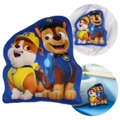 Paw Patrol Paw Patrol Chase Rubble MEHKA Dekorativna blazina, VELURSKA oblikovana blazina za otroško sobo 32x29cm OEKO-TEX