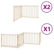 Vidaxl Ograda za pse z vrati zložljiva 8 panelov 640 cm topolovina