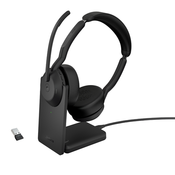 Jabra 25599-999-989 naglavne slušalice i slušalice s ugradenim mikrofonom Žicano i bežicno Obruc za glavu Ured / pozivni centar Bluetooth Postolje za punjenje Crno