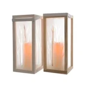Dekor sa svecom na baterije drvo/staklo H30X14cm 1/1 682458