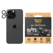 Zaščita objektiva kamere Hoops za iPhone 15 Pro/15 Pro Max, Black Titanium, PanzerGlass