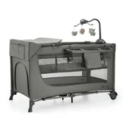 Kinderkraft Putni krevetic s dodacima 3u1 Joy 2, Dark Grey