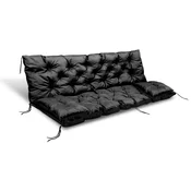 shumee Vrtna blazina 100x60x50 cm + 2 blazini za gugalnico nepremočljiva črna