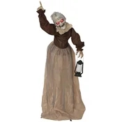 Homestar Halloween dekoracija čarovnica z LED lučmi in zvokom 90x25x150 cm rjava