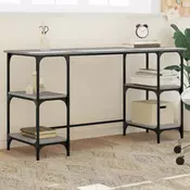 Vidaxl vidaXL Pisalna miza, siva, hrast sonoma, 140x50x75 cm