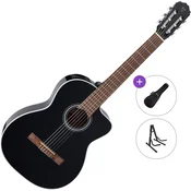 Takamine GC2CE Standard SET 4/4 Black Klasična kitara z elektroniko