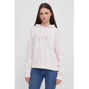 Pulover Pepe Jeans Lana ženski, roza barva, s kapuco