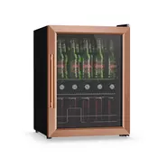 Klarstein Beersafe hladilnik za pijačo s steklenimi vrati | 64 x 48 cm | 60 litrov | 85 W | Bakreno/črna