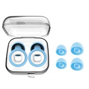 INF Kovancasti silikonski ušesni čepki (1 par) – udobni pralni 25-28db Blue + White, (5000286815)