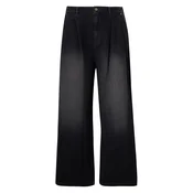 ADIDAS ORIGINALS Elegantne kavbojke JEANS MID-RISE WIDE črn denim