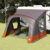 vidaXL Kampirna šotora s streho Siva in oranžna 410 x 275 x 245 cm