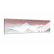 Slika veličastne pastelne gore - 120x40