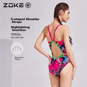 Zoke Ženski jednodelni kupaci kostim, Roze-crni