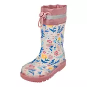 PLAYSHOES Gumijasti škornji ecru/modra/kari/staro roza